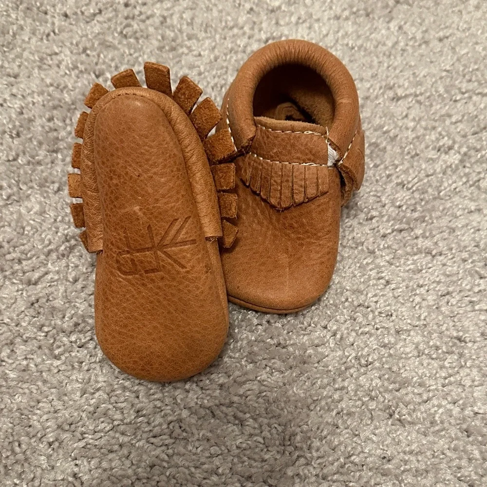 Brown Leather Kids Moccasins